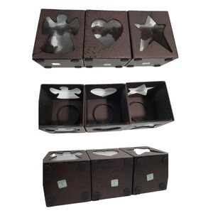 NIB Retired Partylite Celestial Lights Tealight Trio Metal glass candle holders